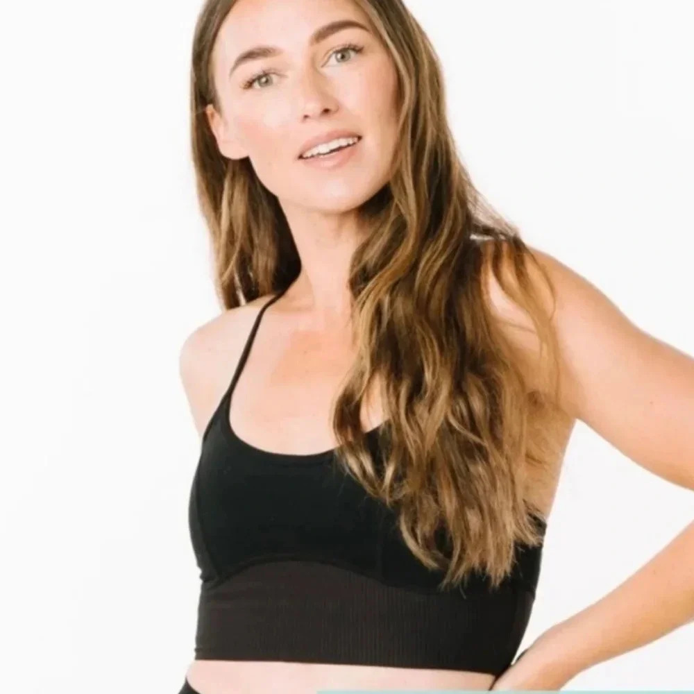 Zyia Women's Black Momentum Brillant Cross Strap Sports Bra Active Athleisure XL